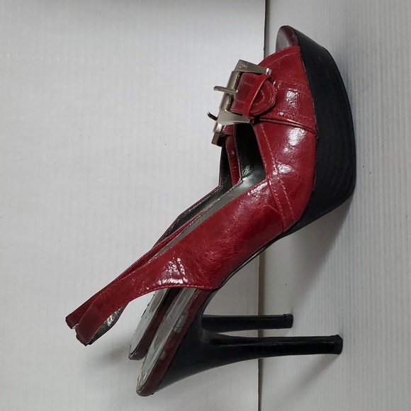 GUESS Slingback PEEP TOE Stilettos Heels Platforms Pumps Shoes Woman's 7 WOMEN'S - Picture 9 of 16